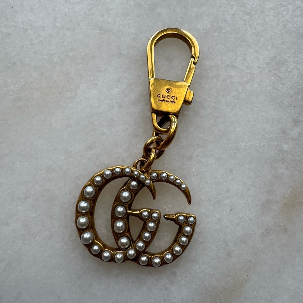Gucci Gold and Pearl Keychain